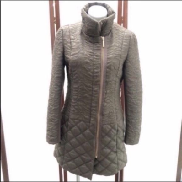 Tahari Embroidered Long Puffer Coat - Picture 1 of 16